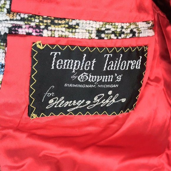 Vintage Smoking Coat Jacket Mens Large XL Gwynn - Picture 6 of 8